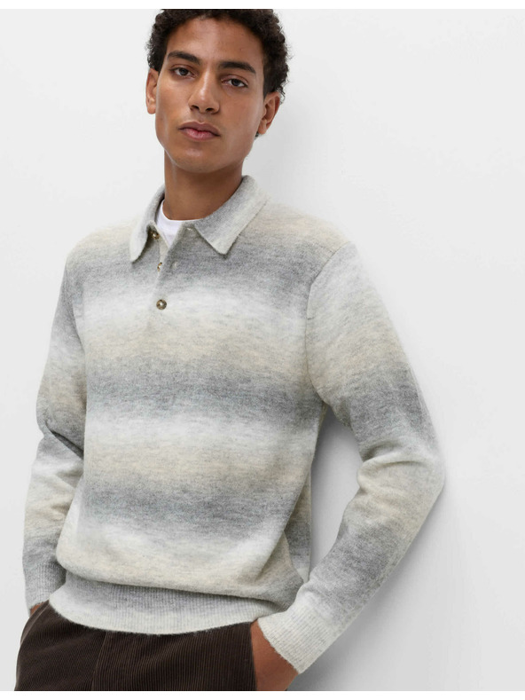 Marks & Spencer Veľmi mäkký pruhovaný rolák s vlnou Marks & Spencer sivá