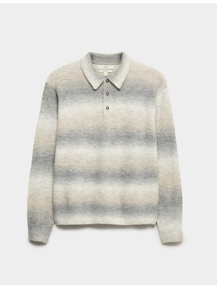 Marks & Spencer Veľmi mäkký pruhovaný rolák s vlnou Marks & Spencer sivá