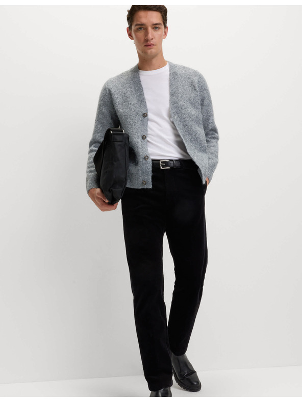 Marks & Spencer Voľný sveter so V-výstrihom, štruktúrou a prídavkom vlny Marks & Spencer sivá