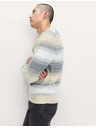 Marks & Spencer Super mäkký pruhovaný sveter s okrúhlym výstrihom a vlnou Marks & Spencer smotanová