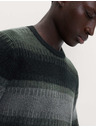 Marks & Spencer Super mäkký pruhovaný sveter s okrúhlym výstrihom a vlnou Marks & Spencer zelená
