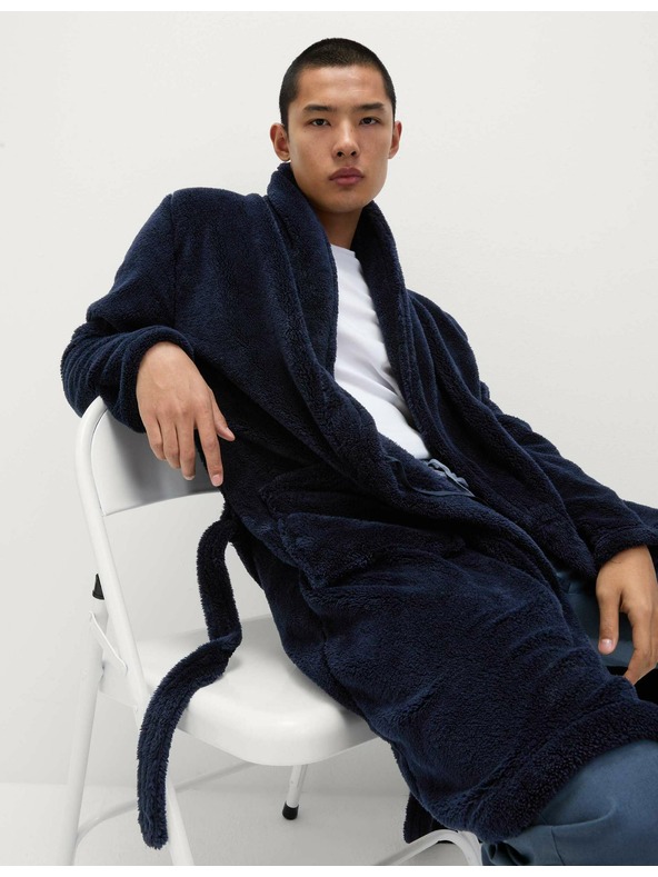 Marks & Spencer Flísový župan Supersoft Marks & Spencer námorná modrá