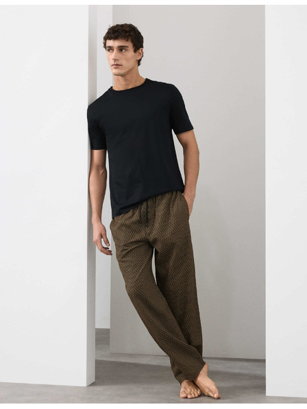 Marks & Spencer Pyžamové nohavice s vysokým podielom bavlny a geometrickou potlačou Marks & Spencer čierna