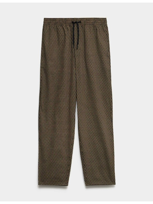 Marks & Spencer Pyžamové nohavice s vysokým podielom bavlny a geometrickou potlačou Marks & Spencer čierna