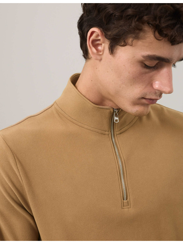 Marks & Spencer Luxusný flísový top na doma s polovičnými zipsami Marks & Spencer hnedá