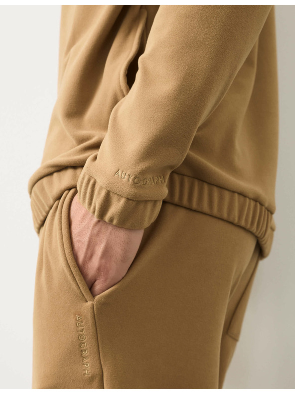 Marks & Spencer Luxusný flísový top na doma s polovičnými zipsami Marks & Spencer hnedá