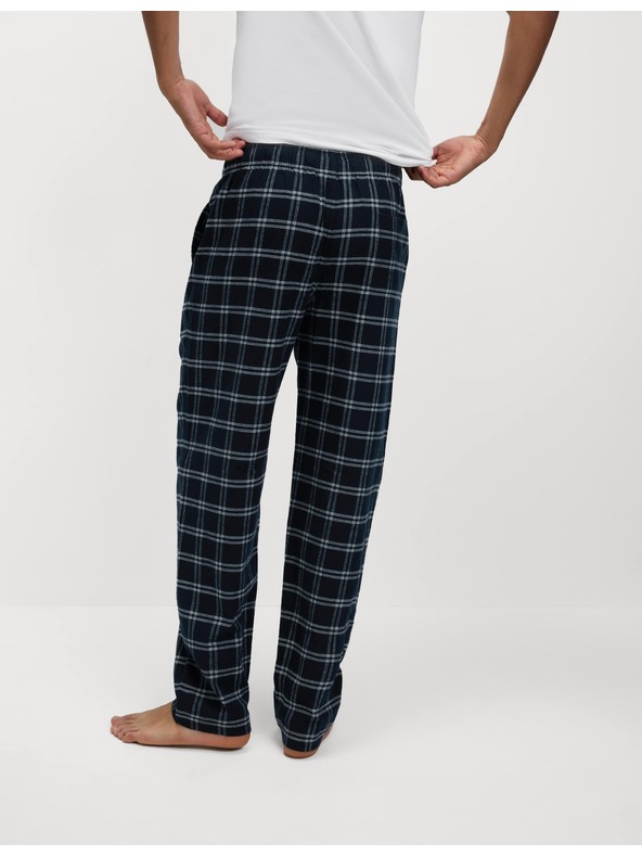 Marks & Spencer Kockované pyžamové nohavice zo 100% bavlny Marks & Spencer námorná modrá