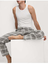 Marks & Spencer Kockované domáce nohavice z čistej bavlny Marks & Spencer sivá