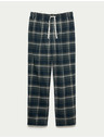 Marks & Spencer Kockované domáce nohavice z čistej bavlny Marks & Spencer zelená