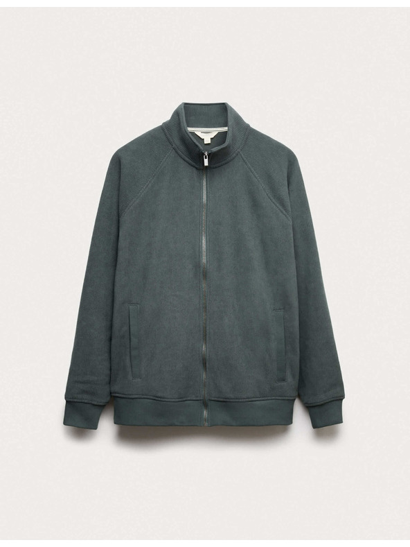 Marks & Spencer Flísový top na doma so zipom a golierom Marks & Spencer zelená