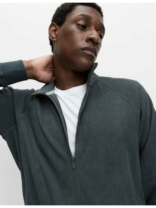Marks & Spencer Flísový top na doma so zipom a golierom Marks & Spencer zelená