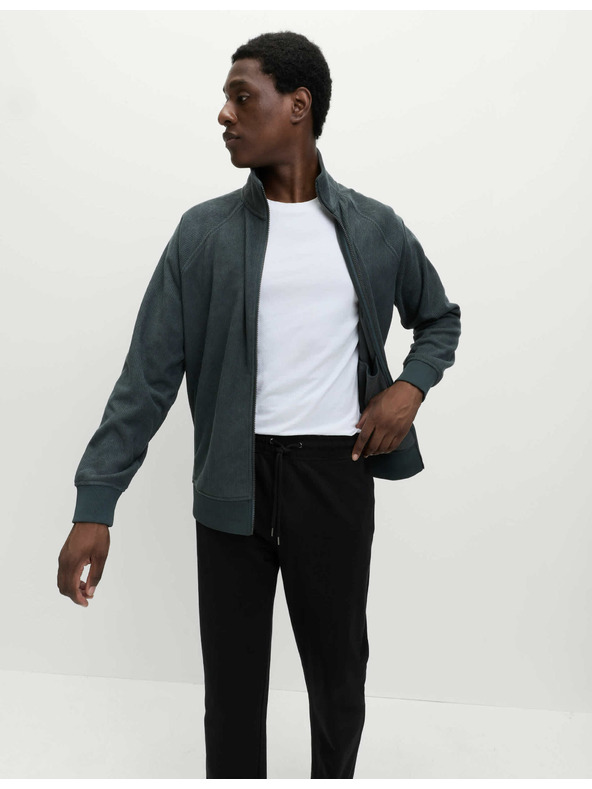 Marks & Spencer Flísový top na doma so zipom a golierom Marks & Spencer zelená