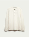 Marks & Spencer Bavlnený top Henley Loungewear Marks & Spencer smotanová