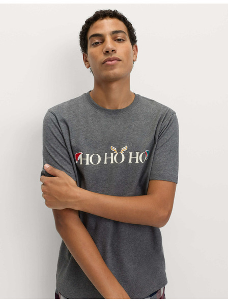 Marks & Spencer Voľný top z čistej bavlny Ho Ho Ho Marks & Spencer sivá