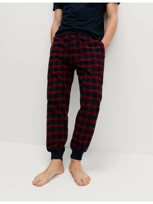 Marks & Spencer Kockované pyžamové nohavice zo 100% bavlny Marks & Spencer červená