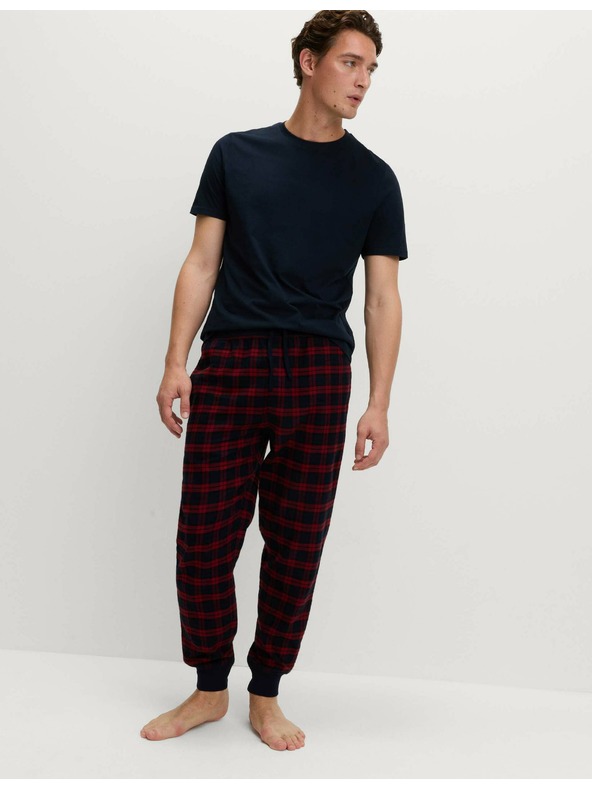 Marks & Spencer Kockované pyžamové nohavice zo 100% bavlny Marks & Spencer červená