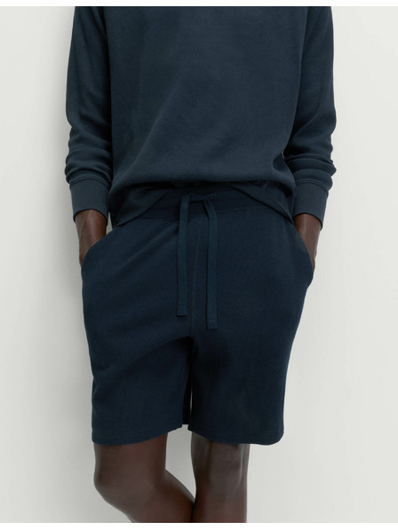 Marks & Spencer Domáce šortky z čistej bavlny s vafľovou textúrou Marks & Spencer námorná modrá