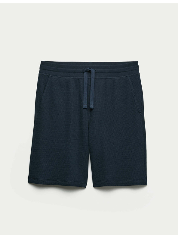 Marks & Spencer Domáce šortky z čistej bavlny s vafľovou textúrou Marks & Spencer námorná modrá