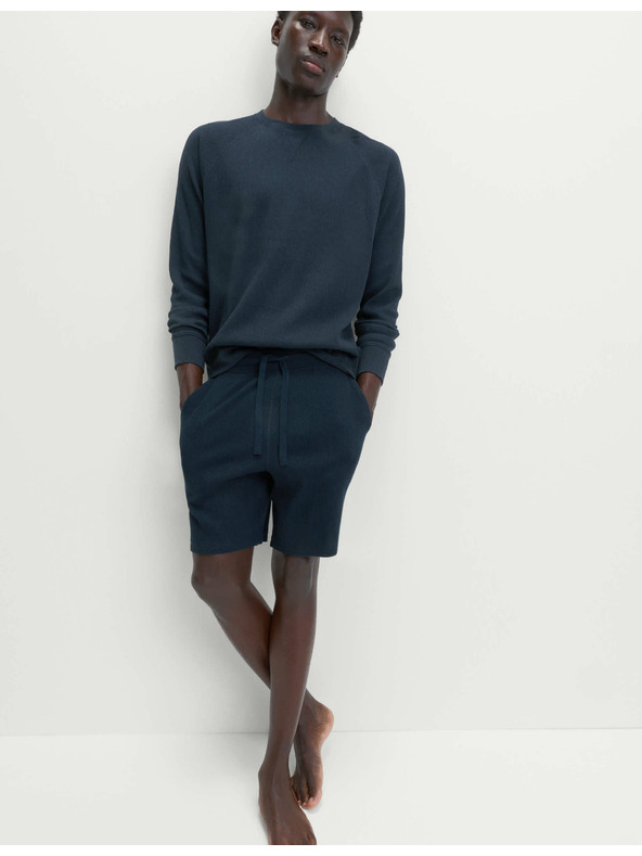 Marks & Spencer Domáce šortky z čistej bavlny s vafľovou textúrou Marks & Spencer námorná modrá