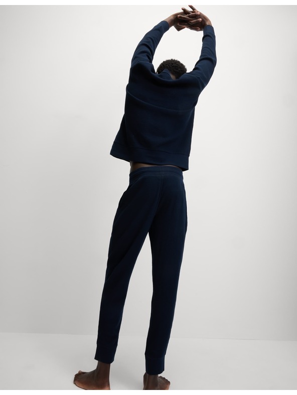 Marks & Spencer Domáce nohavice z čistej bavlny s vafľovou textúrou Marks & Spencer námorná modrá