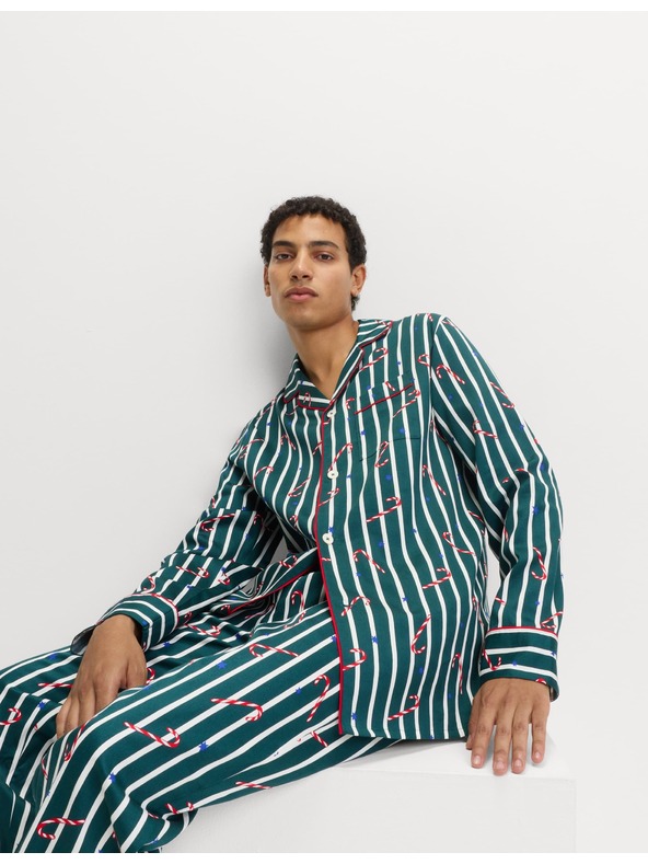 Marks & Spencer Vianočná pyžamová súprava z čistej bavlny s motívom lízatka Marks & Spencer zelená