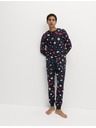 Marks & Spencer Vianočná domáca pyžamová súprava s motívom jedla z čistej bavlny Marks & Spencer námorná modrá