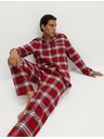 Marks & Spencer Vianočná kockovaná domáca pyžamová súprava z čistej bavlny Marks & Spencer červená