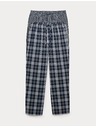 Marks & Spencer Kockované pyžamové nohavice z čistej bavlny, 2 ks v balení Marks & Spencer námorná modrá