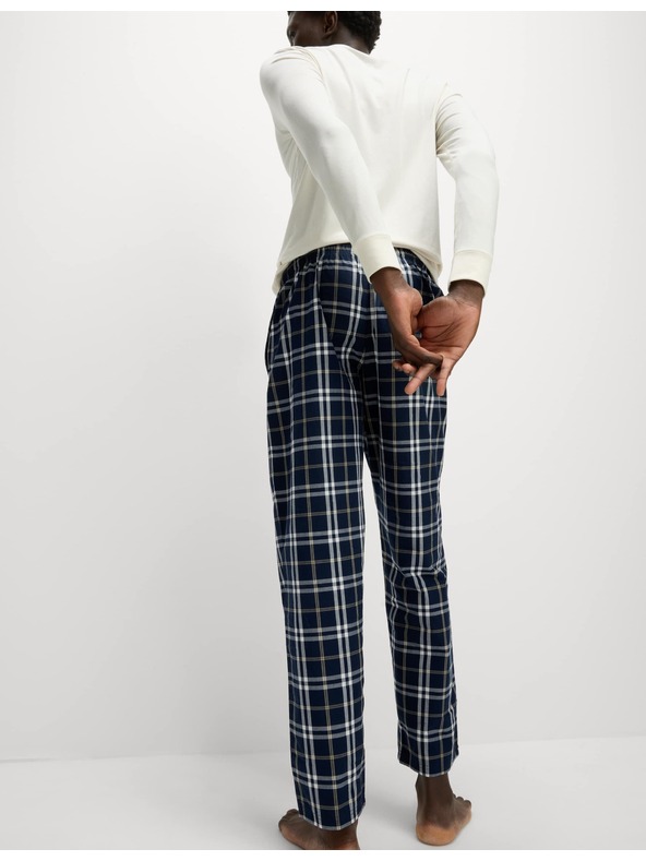 Marks & Spencer Kockované pyžamové nohavice z čistej bavlny, 2 ks v balení Marks & Spencer námorná modrá
