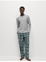 Marks & Spencer Kockovaná pyžamová súprava z čistej bavlny Marks & Spencer sivá