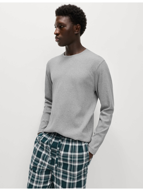 Marks & Spencer Kockovaná pyžamová súprava z čistej bavlny Marks & Spencer sivá