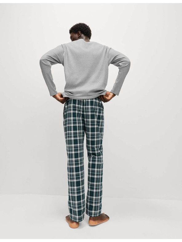 Marks & Spencer Kockovaná pyžamová súprava z čistej bavlny Marks & Spencer sivá