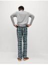 Marks & Spencer Kockovaná pyžamová súprava z čistej bavlny Marks & Spencer sivá