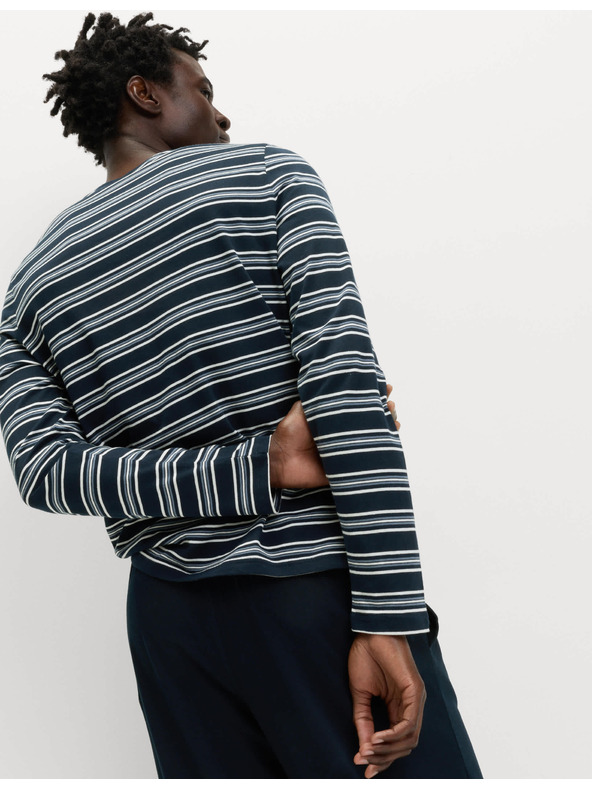 Marks & Spencer Pruhovaná pyžamová súprava z čistej bavlny Marks & Spencer námorná modrá