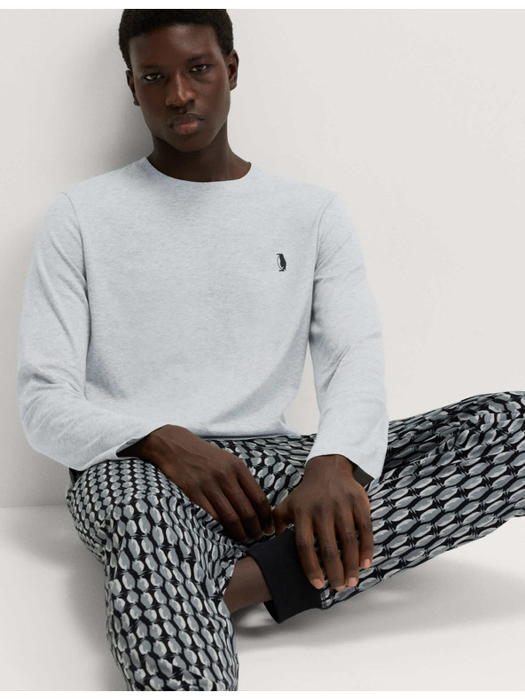 Marks & Spencer Pyžamová súprava z čistej bavlny s motívom tučniakov Marks & Spencer sivá