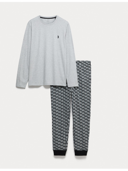 Marks & Spencer Pyžamová súprava z čistej bavlny s motívom tučniakov Marks & Spencer sivá