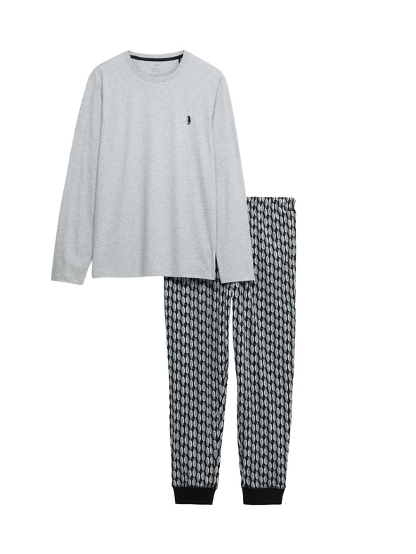 Marks & Spencer Pyžamová súprava z čistej bavlny s motívom tučniakov Marks & Spencer sivá