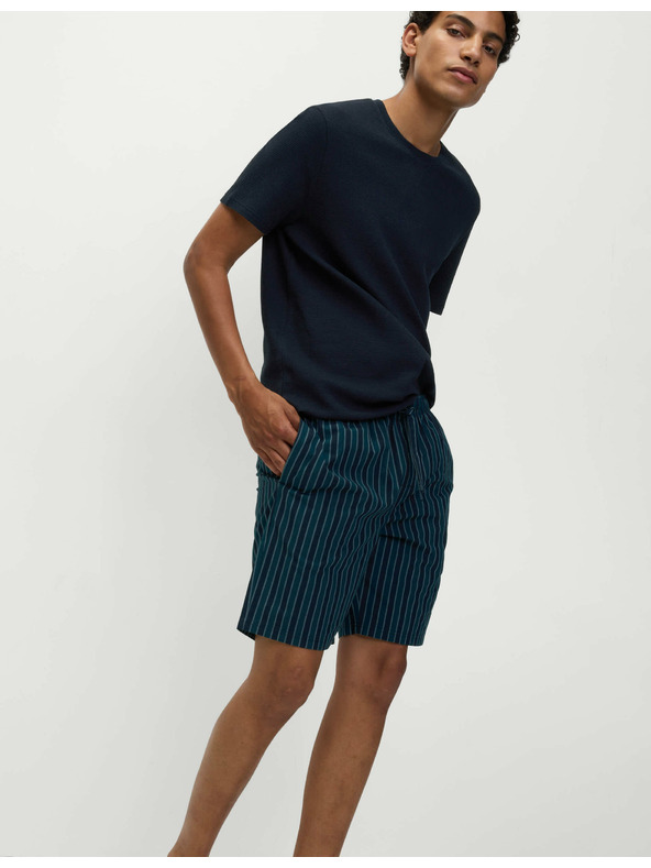 Marks & Spencer Pyžamová súprava z čistej bavlny s vafľovou textúrou Marks & Spencer námorná modrá