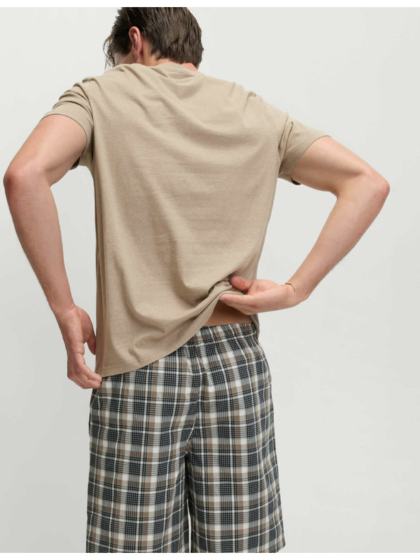 Marks & Spencer Neutrálna kockovaná pyžamová súprava z čistej bavlny Marks & Spencer smotanová