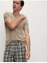 Marks & Spencer Neutrálna kockovaná pyžamová súprava z čistej bavlny Marks & Spencer smotanová