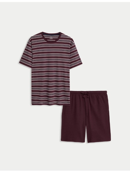 Marks & Spencer Pyžamová súprava z čistej bavlny s vafľovou textúrou Marks & Spencer červená