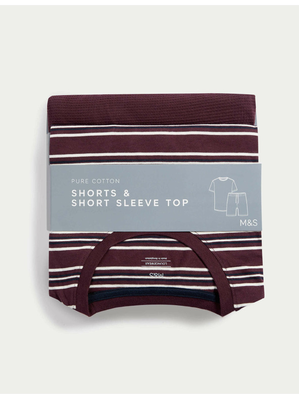 Marks & Spencer Pyžamová súprava z čistej bavlny s vafľovou textúrou Marks & Spencer červená