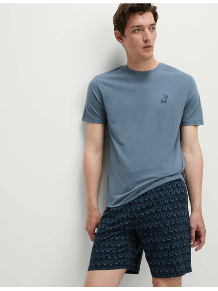 Marks & Spencer Pyžamová súprava z čistej bavlny s motívom jeleňa Marks & Spencer modrá