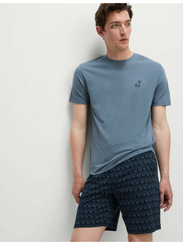 Marks & Spencer Pyžamová súprava z čistej bavlny s motívom jeleňa Marks & Spencer modrá