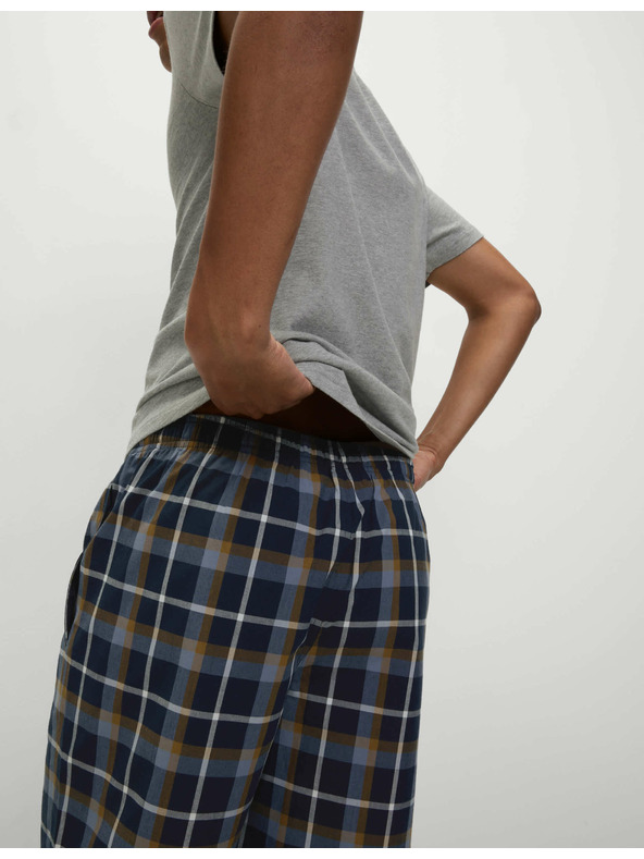 Marks & Spencer Károvaná pyžamová súprava z čistej bavlny s rozhalenkou Marks & Spencer sivá