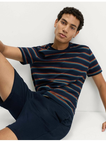 Marks & Spencer Pyžamová súprava s dúhovými pruhmi, z čistej bavlny Marks & Spencer námorná modrá