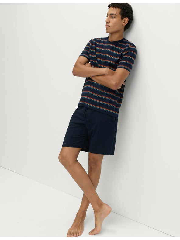 Marks & Spencer Pyžamová súprava s dúhovými pruhmi, z čistej bavlny Marks & Spencer námorná modrá