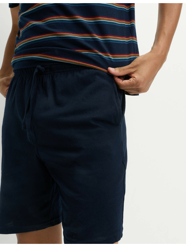 Marks & Spencer Pyžamová súprava s dúhovými pruhmi, z čistej bavlny Marks & Spencer námorná modrá