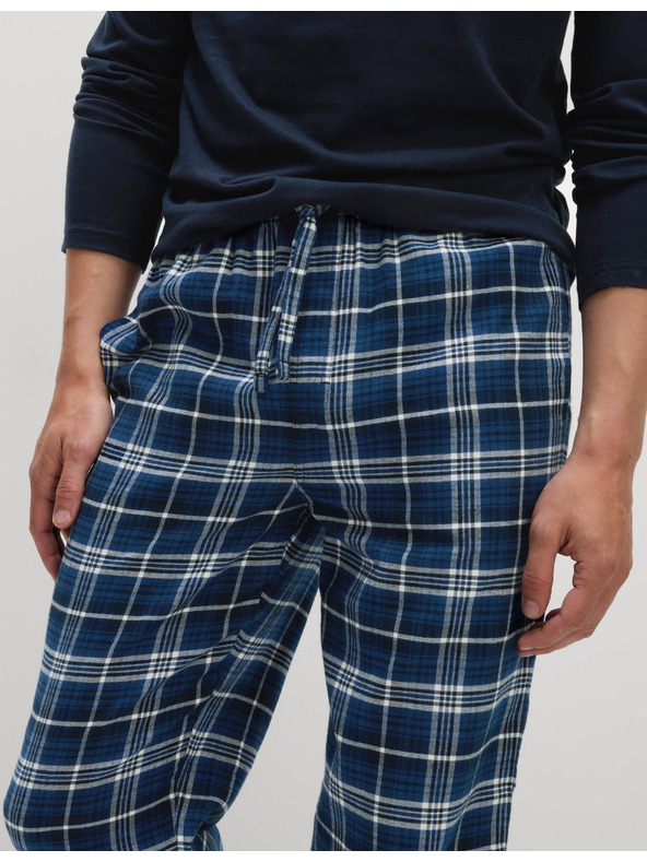 Marks & Spencer Kockovaná pyžamová súprava z česanej bavlny Marks & Spencer námorná modrá