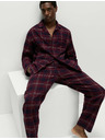 Marks & Spencer Károvaná pyžamová súprava z česanej bavlny Marks & Spencer červená